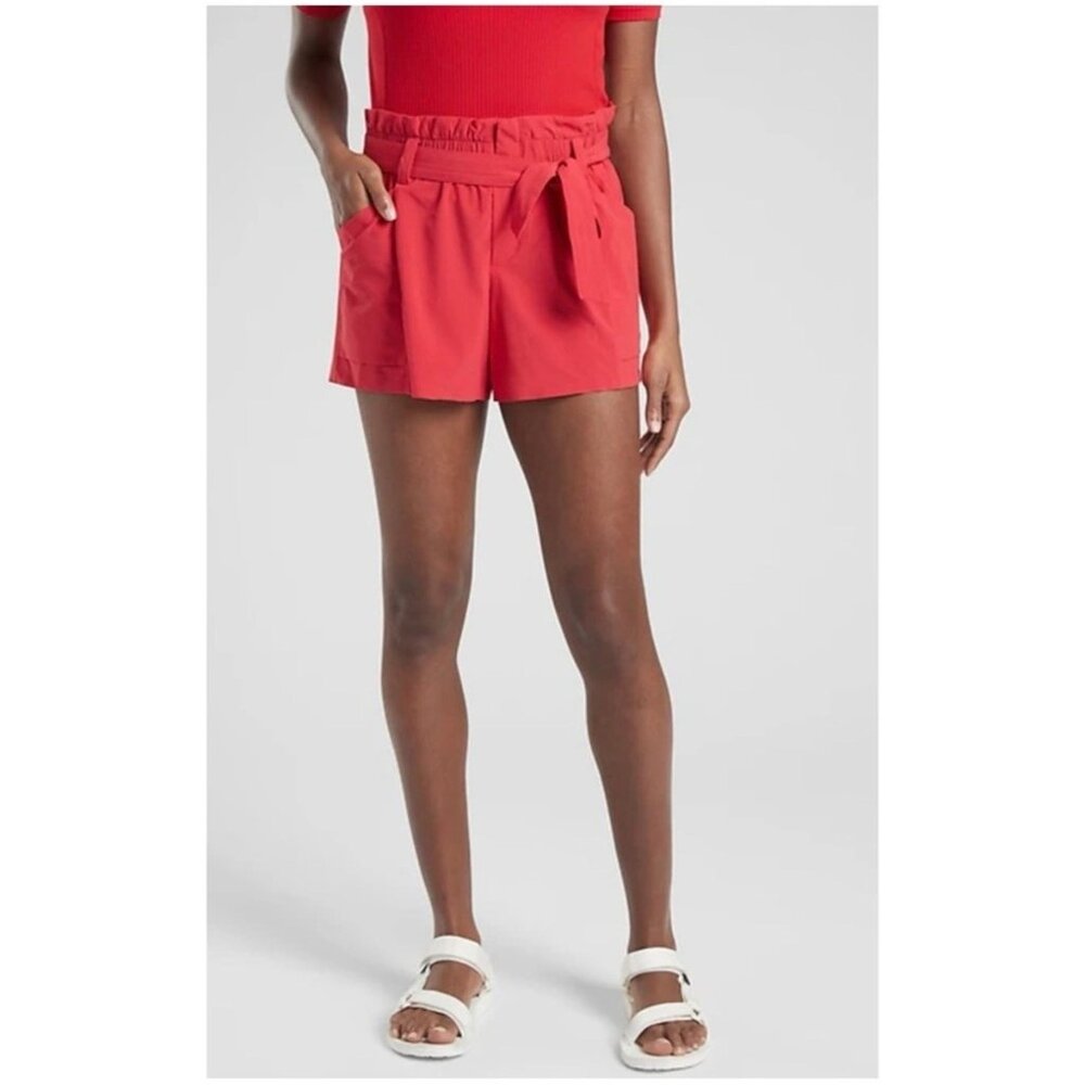 ATHLETA Skyline 4” Shorts • Travel Casual • Lightweight Red • Size 6 • NWOT